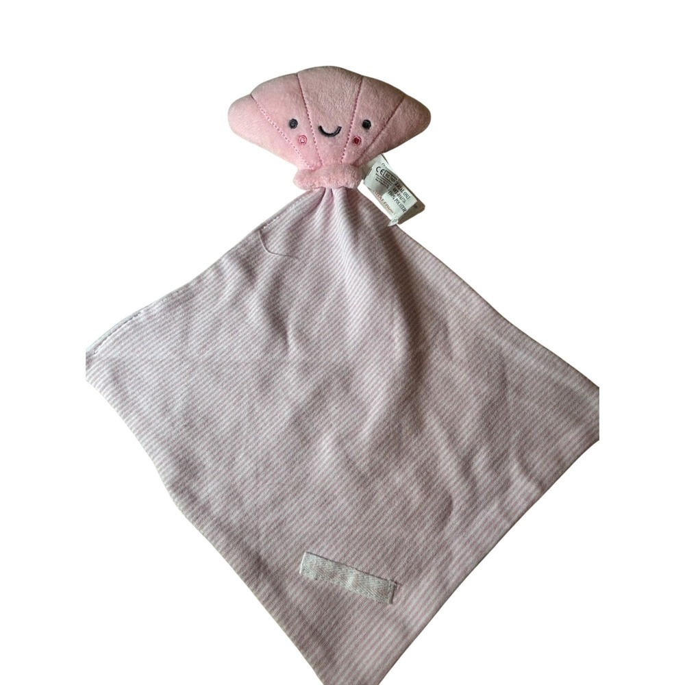 Rock a Bye Baby Boutique Pink Shell Security Blanket Lovey Striped F09021